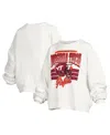 Pressbox Women's White Virginia Tech Hokies Janice Retro Logo Oversized Pullover Sweatshirt In White