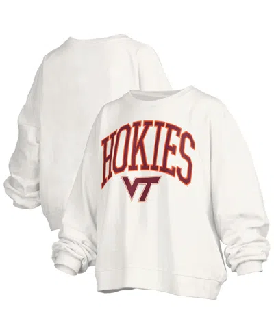 Pressbox Women's White Virginia Tech Hokies Janise Fleece Sweatshirt