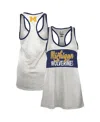 Pressbox Women's White/navy Michigan Wolverines Tracy Racerback Burnout Tank Top In Multi