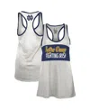 Pressbox Women's White/navy Notre Dame Fighting Irish Tracy Racerback Burnout Tank Top In White