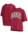 Pressbox Women'sâ Cardinal Arkansas Razorbacks Nelson Arch Over Logo Waist Length Oversized Slub T-shirt