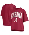 Pressbox Crimson Alabama Crimson Tide Nelson Arch Over Logo Waist Length Oversized Slub T-shirt In Red