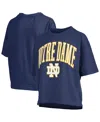 Pressbox Women's Navy Notre Dame Fighting Irish Nelson Arch Over Logo Waist Length Oversized Slub T-shirt In Navy