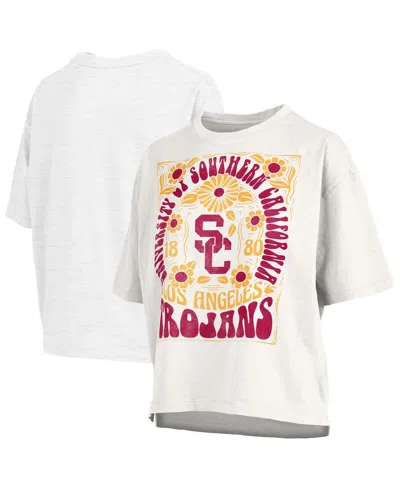 Pressbox Women's White Usc Trojans Harmony Oversized T-shirt