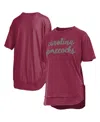 PRESSBOX WOMEN'SÂ GARNET SOUTH CAROLINA GAMECOCKS PONCHO T-SHIRT