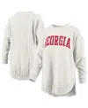 Pressbox Women's Oatmeal Georgia Bulldogs Melange Poncho Vintage Fleece Long Sleeve Pullover Sweatshirt In Oatmeal