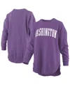 Pressbox Women'sâ Purple Washington Huskies Melange Poncho Vintage Fleece Long Sleeve Pullover Sweatshirt In Purple