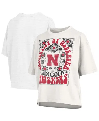 Pressbox Women's White Nebraska Huskers Harmony Oversized T-shirt