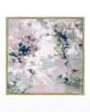 Prestige Arts Floral Whisps Giclee On Canvas In Navy