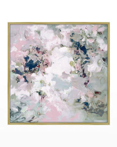 Prestige Arts Floral Whisps Giclee On Canvas In Navy
