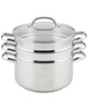 Prestige Stainless Steel Steamer Set With Bonus Steamer Basket 6qt In Silver