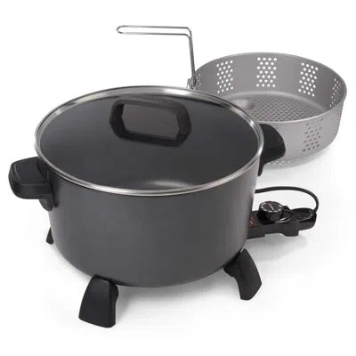Presto 10 Quart Kitchen Kettle Xl Streamer Multi Cooker In Black