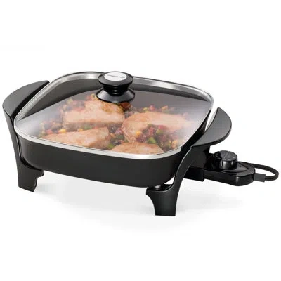 Presto 11" Electric Skillet With Glass Cover - 06626 In Black