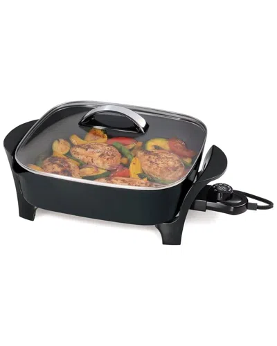 Presto 12-inch Non-stick Skillet With Glass Lid In Black