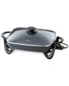 Presto 16-inch Extra Large Non-stick Skillet With Glass Lid In Black