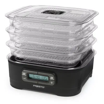 Presto Dehydro® Electric Digital Square Food Dehydrator In Glossy Black