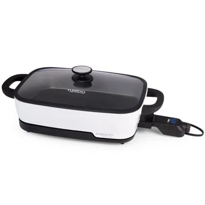 Presto Precise Tuxedo Digital Precision 16" Skillet Multi-cooker In White;black