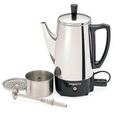 Presto Stainless Steel Perk Percolator In Silver;black