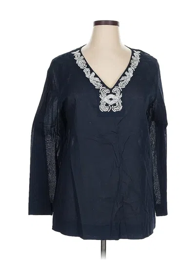 Pre-owned Preston & York 3/4 Sleeve Blouse In Blue
