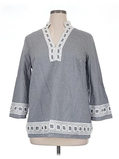 Pre-owned Preston & York 3/4 Sleeve Blouse In Gray