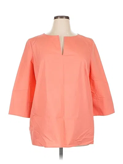 Pre-owned Preston & York 3/4 Sleeve Blouse In Orange