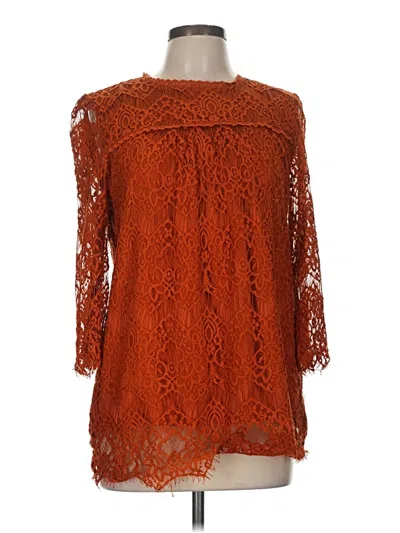 Pre-owned Preston & York 3/4 Sleeve Blouse In Orange
