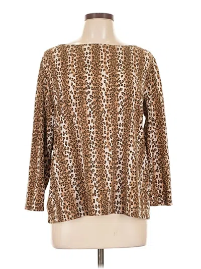 Pre-owned Preston & York 3/4 Sleeve T-shirt In Brown