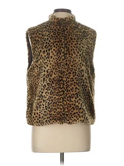 Pre-owned Preston & York Faux Fur Vest In Gold