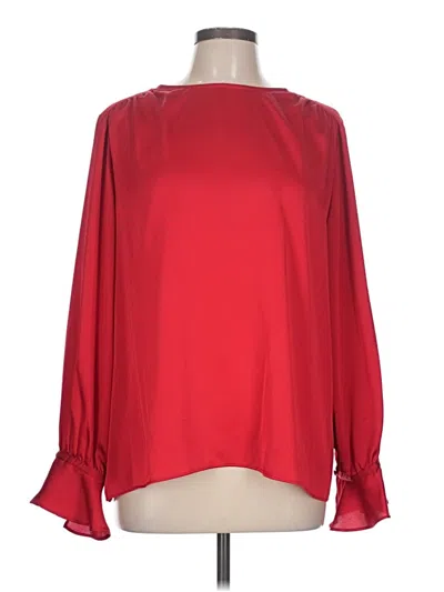 Pre-owned Preston & York Long Sleeve Blouse In Red