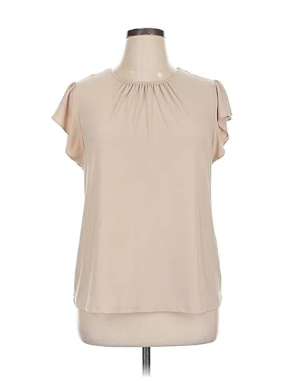 Pre-owned Preston & York Short Sleeve Blouse In Brown