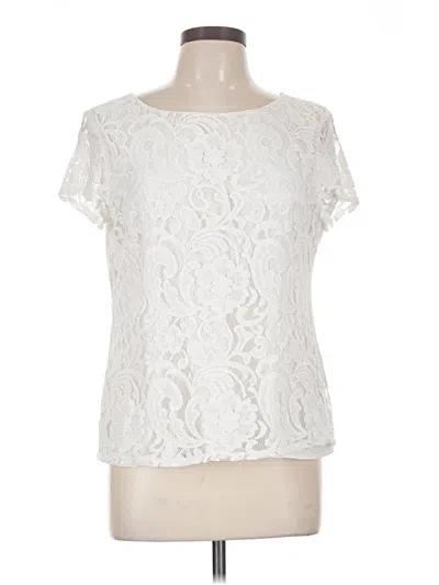 Pre-owned Preston & York Short Sleeve Blouse In Ivory