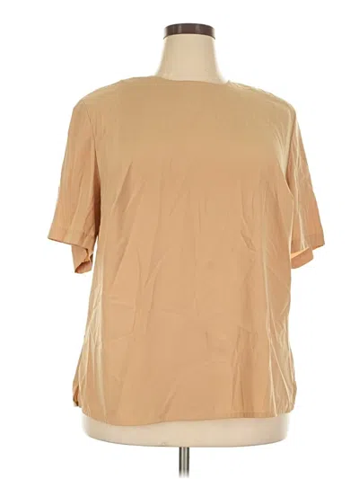 Pre-owned Preston & York Short Sleeve Blouse In Tan