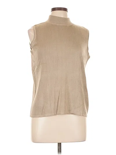 Pre-owned Preston & York Sleeveless Blouse In Tan