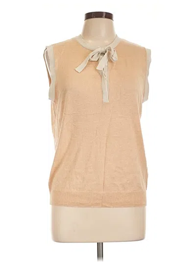 Pre-owned Preston & York Sleeveless Blouse In Tan