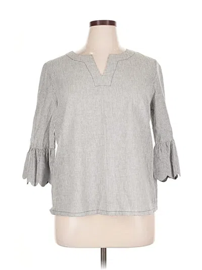 Pre-owned Preswick & Moore 3/4 Sleeve Blouse In Gray