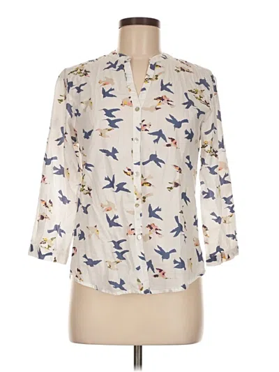 Pre-owned Preswick & Moore 3/4 Sleeve Blouse In White