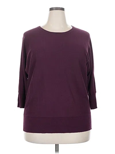 Pre-owned Preswick & Moore 3/4 Sleeve Top Purple Boatneck Tops