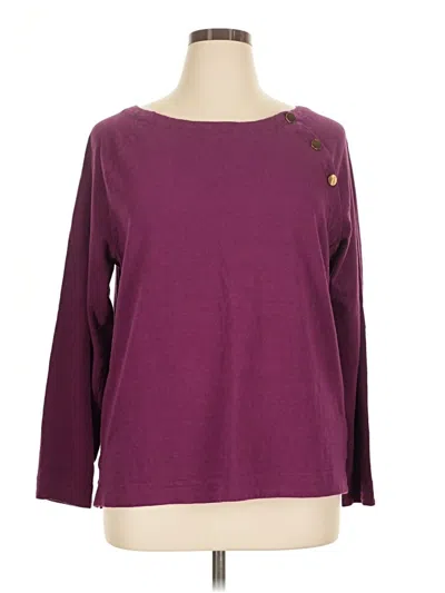 Pre-owned Preswick & Moore Long Sleeve Top Burgundy Boatneck Tops