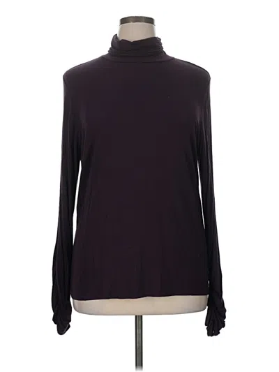 Pre-owned Preswick & Moore Long Sleeve Top Burgundy Turtleneck Tops