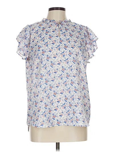 Pre-owned Preswick & Moore Short Sleeve Blouse In Blue