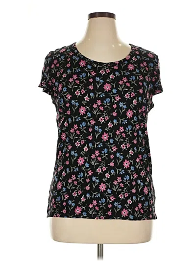 Pre-owned Preswick & Moore Short Sleeve Top Black Sweetheart Neckline Tops