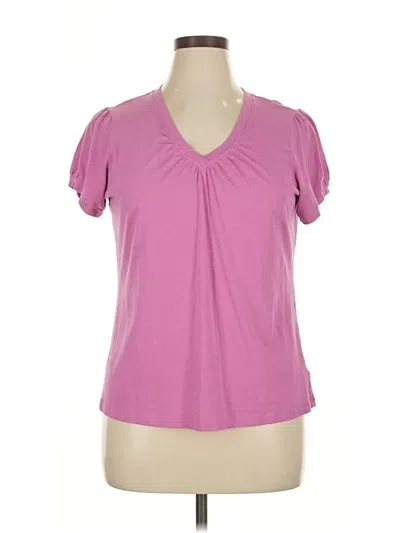 Pre-owned Preswick & Moore Short Sleeve Top Pink V Neck Tops