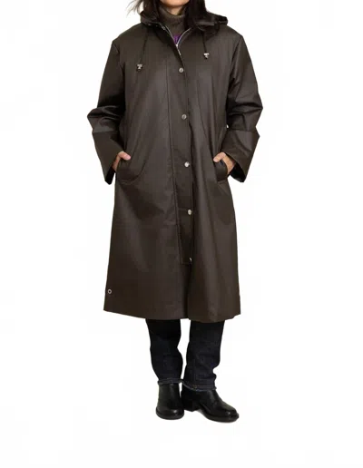 Pret Pour Partir Lola Coat With Removable Hood In Olive In Animal Print