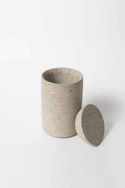 Pretti.cool Cotton Swab Holder In Natural Terrazzo