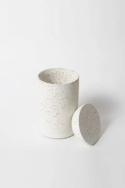 Pretti.cool Cotton Swab Holder In White Terrazzo