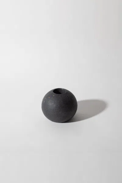 Pretti.cool Sphere Candlestick Holder In Black Terrazzo