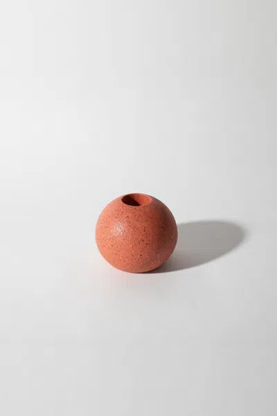 Pretti.cool Sphere Candlestick Holder In Coral Terrazzo