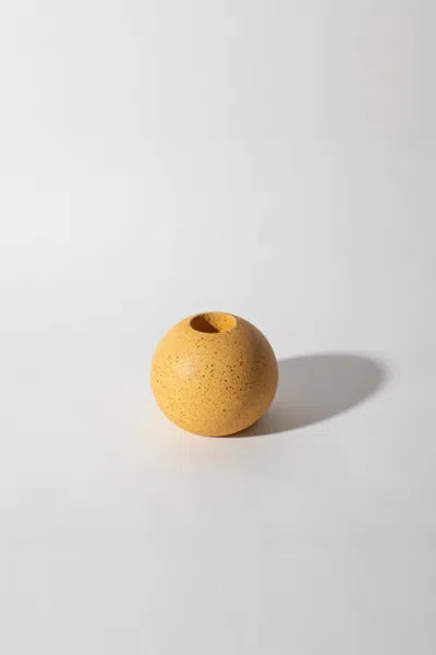 Pretti.cool Sphere Candlestick Holder In Marigold Terrazzo
