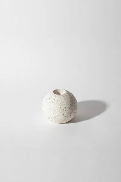 Pretti.cool Sphere Candlestick Holder In White Terrazzo