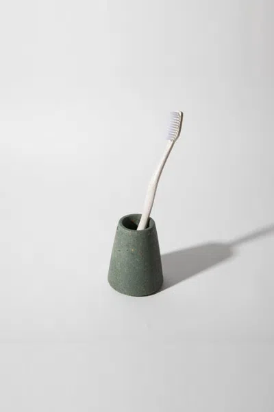 Pretti.cool Toothbrush Holder In Dark Green Terrazzo